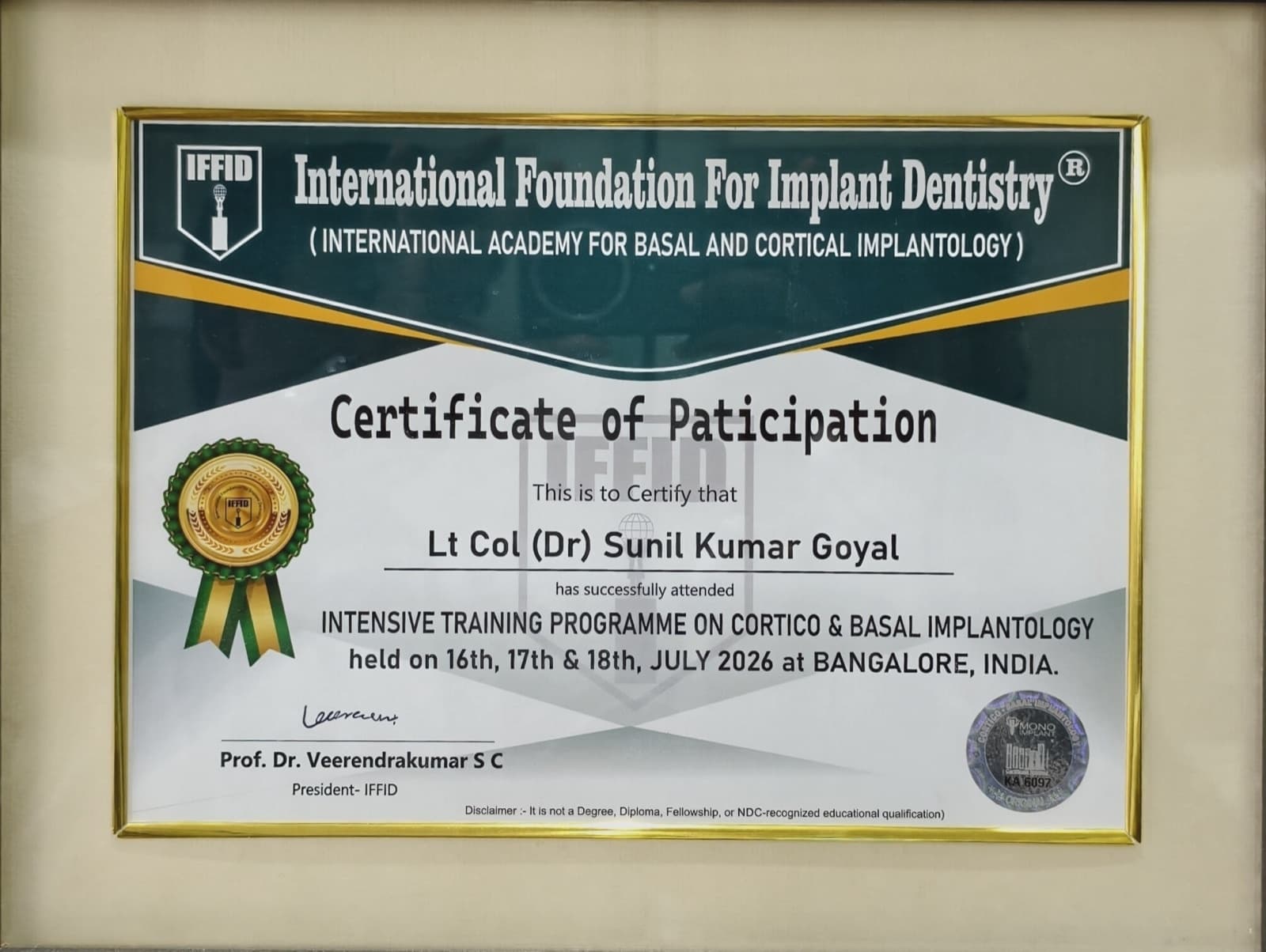 certificates 10 - KAPSULES Dental Clinic Ravet