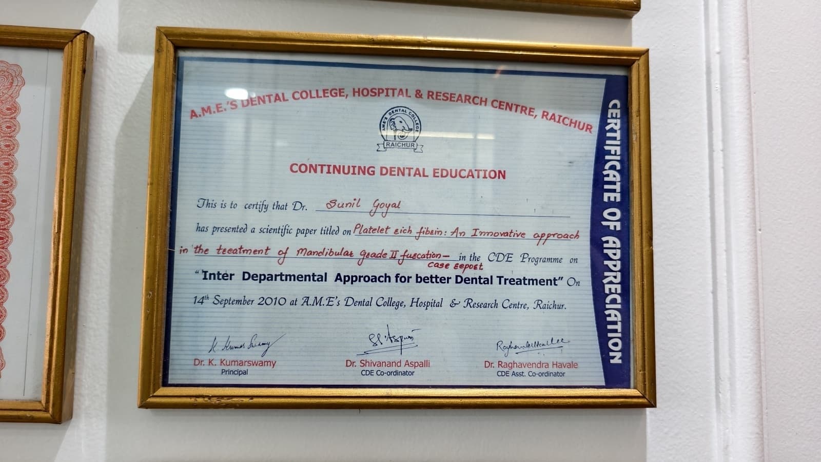 certificates 19 - KAPSULES Dental Clinic Ravet