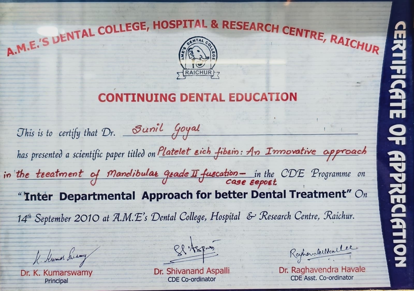 certificates 18 - KAPSULES Dental Clinic Ravet