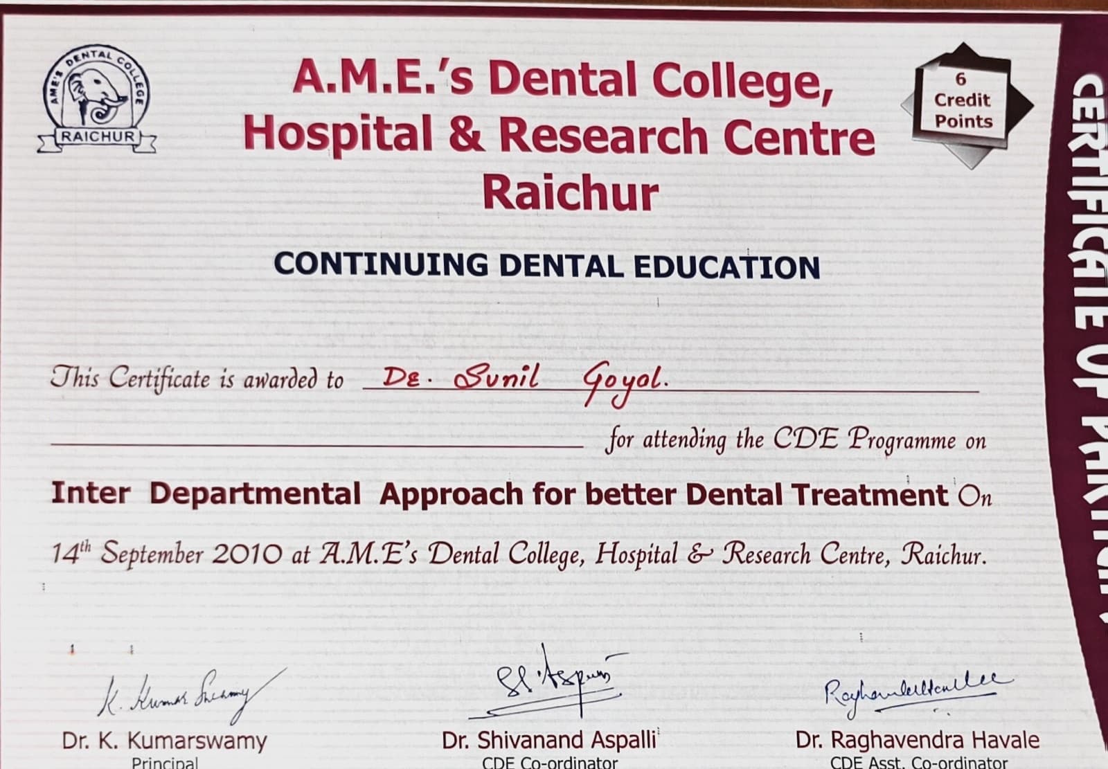 certificates 38 - KAPSULES Dental Clinic Ravet